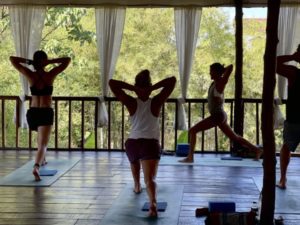 Katarina Stoltz Life Coaching and Therapy takes part in a yoga class in Koh Lanta, Thailand